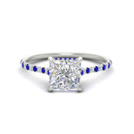 Load image into Gallery viewer, cathedral-hidden-halo-princess-cut-sapphire-ring-in-white-gold-FD9788PRRGSABL-NL-WG
