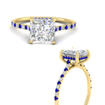 Load image into Gallery viewer, cathedral-hidden-halo-princess-cut-sapphire-ring-in-yellow-gold-FD9788PRRGSABL-NL-YG
