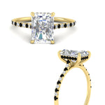 Load image into Gallery viewer, cathedral-hidden-halo-radiant-cut-black-diamond-ring-in-yellow-gold-FD9788RARGBLACK-NL-YG
