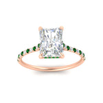 Load image into Gallery viewer, cathedral-hidden-halo-radiant-cut-emerald-ring-in-rose-gold-FD9788RARGEMGR-NL-RG
