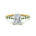 Load image into Gallery viewer, cathedral-hidden-halo-radiant-cut-emerald-ring-in-yellow-gold-FD9788RARGEMGR-NL-YG

