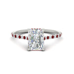 Load image into Gallery viewer, cathedral-hidden-halo-radiant-cut-ruby-ring-in-white-gold-FD9788RARGRUDR-NL-WG
