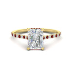 Load image into Gallery viewer, cathedral-hidden-halo-radiant-cut-ruby-ring-in-yellow-gold-FD9788RARGRUDR-NL-YG
