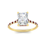 Load image into Gallery viewer, cathedral-hidden-halo-radiant-cut-ruby-ring-in-yellow-gold-FD9788RARGRUDR-NL-YG
