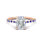 Load image into Gallery viewer, cathedral-hidden-halo-radiant-cut-sapphire-ring-in-rose-gold-FD9788RARGSABL-NL-RG
