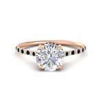 Load image into Gallery viewer, cathedral-hidden-halo-round-cut-black-diamond-ring-in-rose-gold-FD9788RORGBLACK-NL-RG
