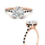 Load image into Gallery viewer, cathedral-hidden-halo-round-cut-black-diamond-ring-in-rose-gold-FD9788RORGBLACK-NL-RG
