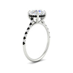 Load image into Gallery viewer, cathedral-hidden-halo-round-cut-black-diamond-ring-in-white-gold-FD9788RORGBLACK-NL-WG
