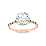 Load image into Gallery viewer, cathedral-hidden-halo-round-cut-emerald-ring-in-rose-gold-FD9788RORGEMGR-NL-RG
