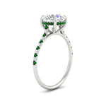 Load image into Gallery viewer, cathedral-hidden-halo-round-cut-emerald-ring-in-white-gold-FD9788RORGEMGR-NL-WG

