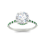 Load image into Gallery viewer, cathedral-hidden-halo-round-cut-emerald-ring-in-white-gold-FD9788RORGEMGR-NL-WG

