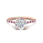 Load image into Gallery viewer, cathedral-hidden-halo-round-cut-pink-sapphire-ring-in-rose-gold-FD9788RORGSADRPI-NL-RG
