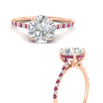 Load image into Gallery viewer, cathedral-hidden-halo-round-cut-pink-sapphire-ring-in-rose-gold-FD9788RORGSADRPI-NL-RG
