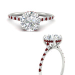 Load image into Gallery viewer, cathedral-hidden-halo-round-cut-ruby-ring-in-white-gold-FD9788RORGRUDR-NL-WG
