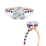Load image into Gallery viewer, cathedral-hidden-halo-round-cut-sapphire-ring-in-rose-gold-FD9788RORGSABL-NL-RG
