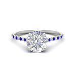 Load image into Gallery viewer, cathedral-hidden-halo-round-cut-sapphire-ring-in-white-gold-FD9788RORGSABL-NL-WG
