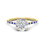 Load image into Gallery viewer, cathedral-hidden-halo-round-cut-sapphire-ring-in-yellow-gold-FD9788RORGSABL-NL-YG
