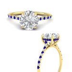Load image into Gallery viewer, cathedral-hidden-halo-round-cut-sapphire-ring-in-yellow-gold-FD9788RORGSABL-NL-YG
