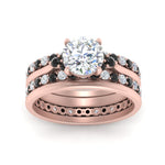 Load image into Gallery viewer, cathedral-multi-stack-black-diamond-band-ring-in-FD9275ROGBLACK-NL-RG
