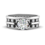 Load image into Gallery viewer, cathedral-multi-stack-black-diamond-band-ring-in-FD9275ROGBLACK-NL-WG
