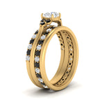 Load image into Gallery viewer, cathedral-multi-stack-black-diamond-band-ring-in-FD9275ROGBLACK-NL-YG
