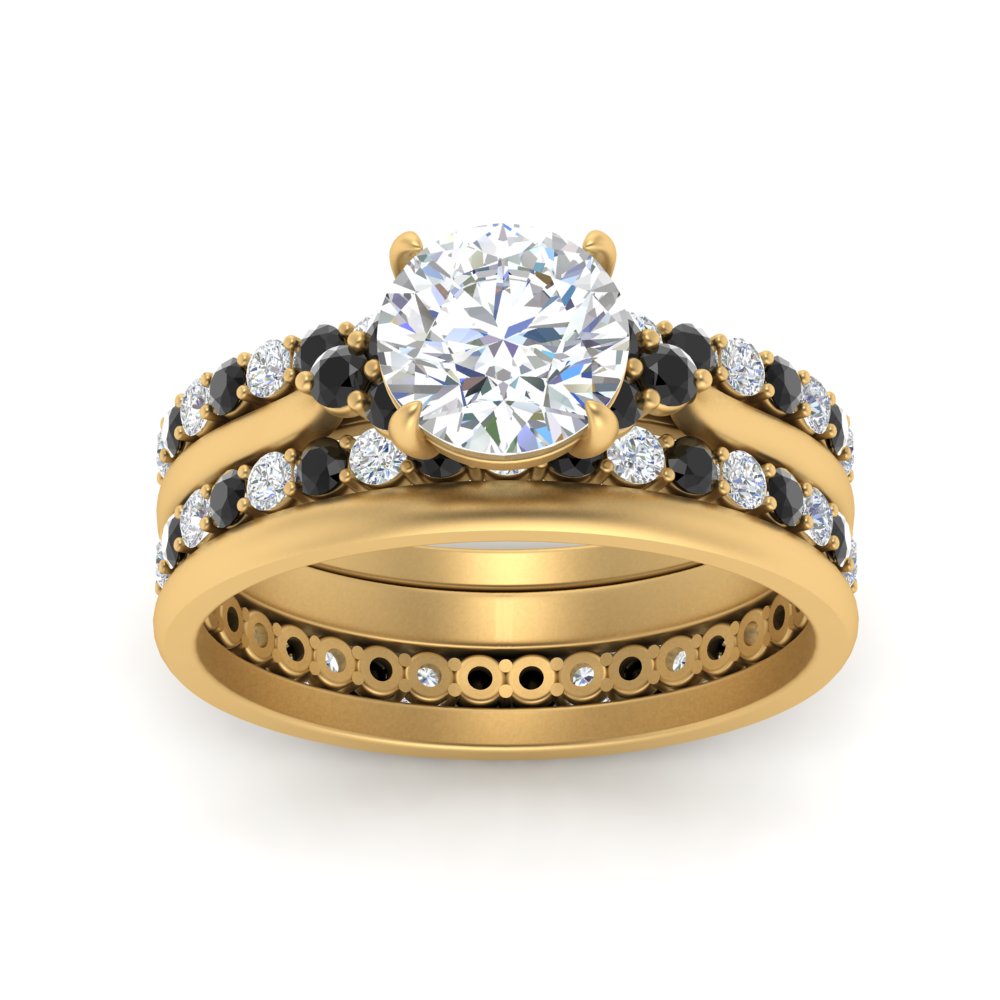 cathedral-multi-stack-black-diamond-band-ring-in-FD9275ROGBLACK-NL-YG