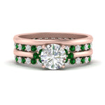 Load image into Gallery viewer, cathedral-multi-stack-emerald-band-ring-in-FD9275ROGEMGR-NL-RG
