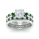 Load image into Gallery viewer, cathedral-multi-stack-emerald-band-ring-in-FD9275ROGEMGR-NL-WG
