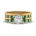 Load image into Gallery viewer, cathedral-multi-stack-emerald-band-ring-in-FD9275ROGEMGR-NL-YG
