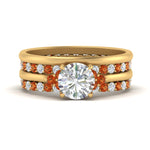 Load image into Gallery viewer, cathedral-multi-stack-orange-sapphire-band-ring-in-FD9275ROGSAOR-NL-YG
