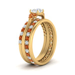 Load image into Gallery viewer, cathedral-multi-stack-orange-sapphire-band-ring-in-FD9275ROGSAOR-NL-YG
