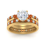 Load image into Gallery viewer, cathedral-multi-stack-orange-sapphire-band-ring-in-FD9275ROGSAOR-NL-YG
