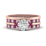 Load image into Gallery viewer, cathedral-multi-stack-pink-sapphire-band-ring-in-FD9275ROGSADRPI-NL-RG
