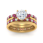 Load image into Gallery viewer, cathedral-multi-stack-pink-sapphire-band-ring-in-FD9275ROGSADRPI-NL-YG
