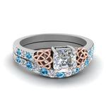 Load image into Gallery viewer, celtic-asscher-cut-diamond-wedding-ring-set-with-blue-topaz-in-white-gold-FDENS2255B1ASGICBLTO-NL-WG_98ee1183-659d-45e4-b7e3-ac1bfb99a21d?v=1757056957
