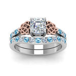 Load image into Gallery viewer, celtic-asscher-cut-diamond-wedding-ring-set-with-blue-topaz-in-white-gold-FDENS2255B1ASGICBLTOANGLE5-NL-WG_141fa478-0eb7-46f8-8746-7538d7fe2a55?v=1757056956
