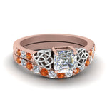 Load image into Gallery viewer, celtic-asscher-cut-diamond-wedding-ring-set-with-orange-sapphire-in-rose-gold-FDENS2255B1ASGSAOR-NL-RG_891725e2-fca8-4e76-ab18-6f5597f0d01e?v=1757056956
