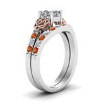 Load image into Gallery viewer, celtic-asscher-cut-diamond-wedding-ring-set-with-orange-sapphire-in-white-gold-FDENS2255B1ASGSAORANGLE2-NL-WG_0bf90504-f24f-4b1c-95ba-22da10570257?v=1757056956
