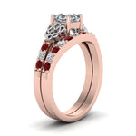 Load image into Gallery viewer, celtic-asscher-cut-diamond-wedding-ring-set-with-ruby-in-rose-gold-FDENS2255B1ASGRUDRANGLE2-NL-RG_f483687f-255e-4501-a02d-b6fce1ffbc1a?v=1757056956
