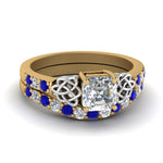 Load image into Gallery viewer, celtic-asscher-cut-diamond-wedding-ring-set-with-sapphire-in-yellow-gold-FDENS2255B1ASGSABL-NL-YG_4c929cdb-74db-4c83-8003-1a5292e8182a?v=1757056956

