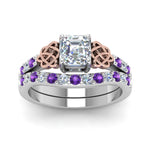 Load image into Gallery viewer, celtic-asscher-cut-diamond-wedding-ring-set-with-violet-topaz-in-white-gold-FDENS2255B1ASGVITOANGLE5-NL-WG_d872b33f-cae5-48fa-947f-00ef2c6dbedd?v=1757056957
