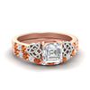 Load image into Gallery viewer, celtic-asscher-cut-orange-sapphire-wedding-ring-set-in-rose-gold-fdens2255asgsaorsleep-nl-rg-ws1.jpg
