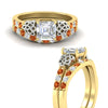 Load image into Gallery viewer, celtic-asscher-cut-orange-sapphire-wedding-ring-set-in-yellow-gold-fdens2255asgsaorangle3-nl-yg-ws1.jpg