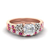 Load image into Gallery viewer, celtic-asscher-cut-pink-sapphire-wedding-ring-set-in-rose-gold-fdens2255asgsadrpisleep-nl-rg-ws1.jpg