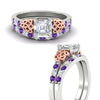 Load image into Gallery viewer, Asscher Cut Two Tone Celtic Bridal Ring Set