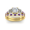 Load image into Gallery viewer, Asscher Cut Two Tone Celtic Bridal Ring Set