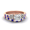 Load image into Gallery viewer, celtic-asscher-cut-sapphire-wedding-ring-set-in-rose-gold-fdens2255asgsablsleep-nl-rg-ws1.jpg