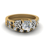 Load image into Gallery viewer, celtic-asscher-cut-wedding-ring-set-with-black-diamond-in-yellow-gold-FDENS2255B1ASGBLACK-NL-YG_e0763d08-446f-4ef9-827a-f29e2fbcd025?v=1757056956
