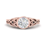 Load image into Gallery viewer, Celtic Bezel Round Engagement Ring
