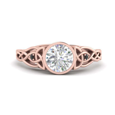 Celtic Bezel Lab Round Diamond Engagement Ring